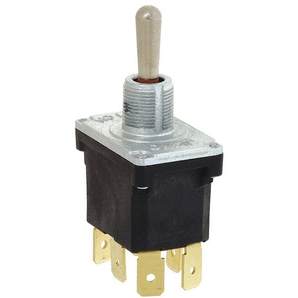 Interruptor de palanca Honeywell, DPDT, 6 conexiones, Momentáneo Encendido/Mantenimiento apagado/Momentáneo Encendido, 1/2 hp, 10A @ 277V AC - 32NT91-7