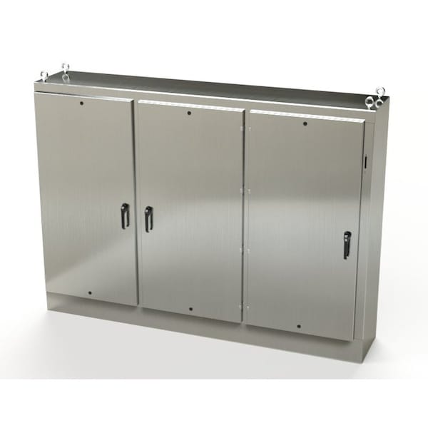 Saginaw Control & Engineering 304 Stainless Steel Electrical Enclosures, 72 in H, 18 in D, 99-1/2in W, NEMA 3R, 4, 4X, 12, 13 - SCE-72XM3EQ18SS