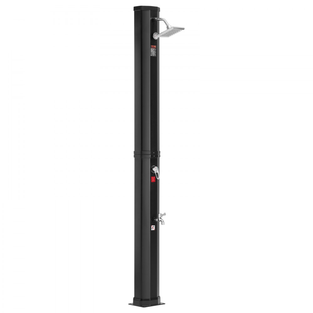 VEVOR Outdoor Solar Heated Shower, 9.25 Gallon Poolside Shower Kit with Shower Head and Foot Shower Tap, Double Buckle Fast Assembly W/ Pre-Drilled Holes for Outdoor Backyard Poolside Beach Spa - TYNLYQHSPVCLT705AV0