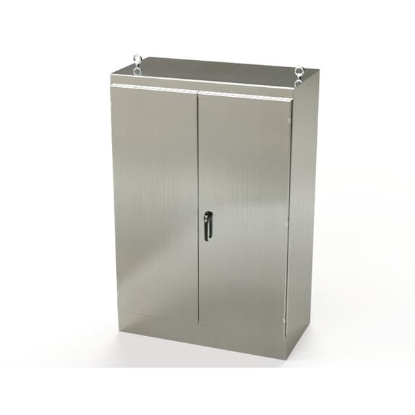 Saginaw Control & Engineering 304 Stainless Steel Electrical Enclosures, 72 in H, 24 in D, 48 in W, NEMA 3R, 12, 13, Hinged - SCE-724824SSFSD