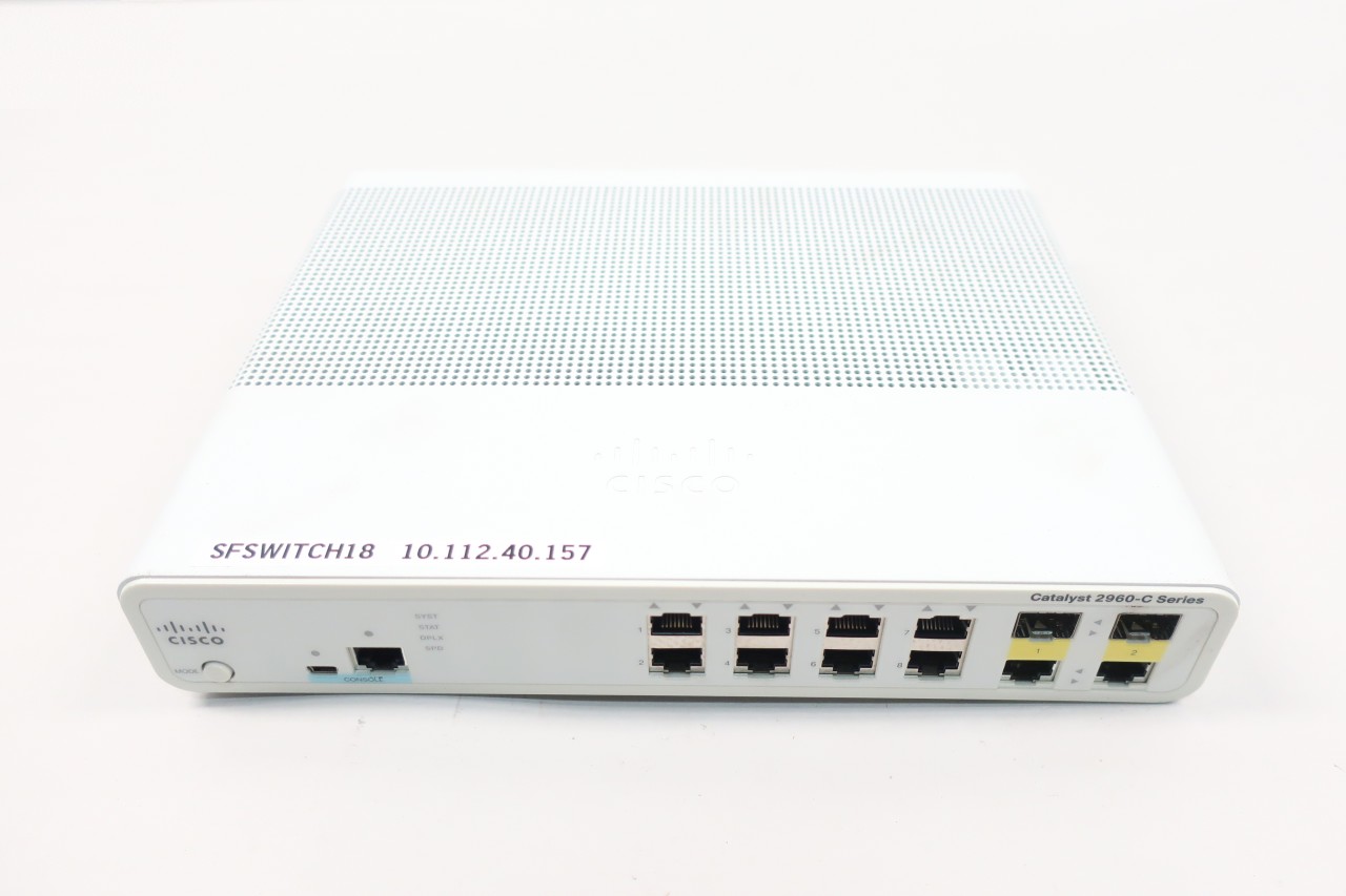 CISCO WS-C2960C-8TC-L SFSWITCH18 SWITCH 100-240V-AC ETHERNET AND ...