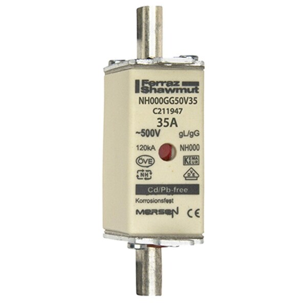 Mersen Fuse Link, C21 Series, 35A, 500V AC, Square - C211947