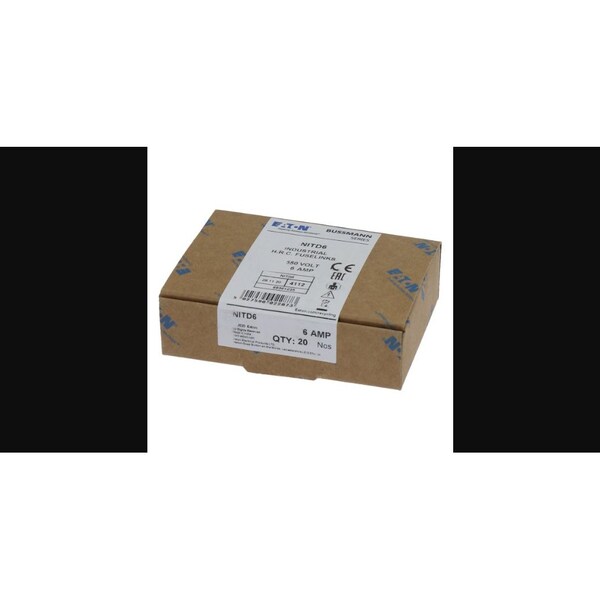 Eaton Bussmann Ceramic Fuse, 6A, 550V AC, 80kA at 550V AC - NITD6