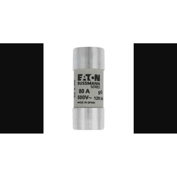 Eaton Bussmann Ceramic Fuse, 80A, 500V AC, 120kA at 500V AC - C22G80