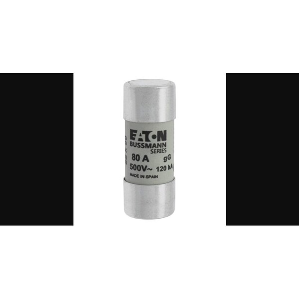 Eaton Bussmann Ceramic Fuse, 80A, 500V AC, 120kA at 500V AC - C22G80