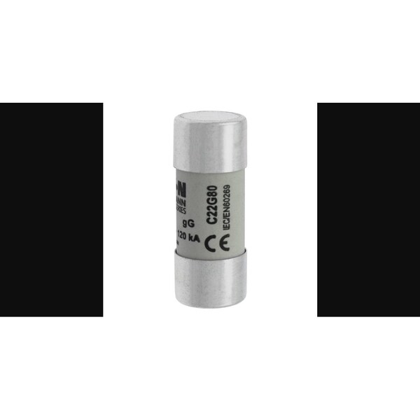 Eaton Bussmann Ceramic Fuse, 80A, 500V AC, 120kA at 500V AC - C22G80