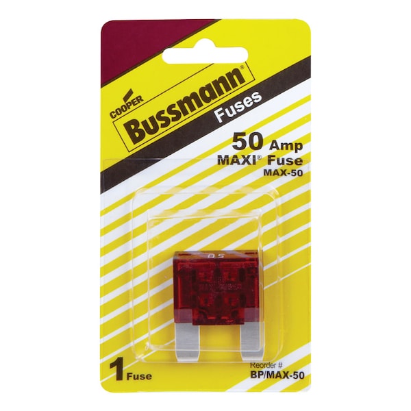 Eaton Bussmann Automotive Fuse, MAX Series, 50A, 32V DC, Non-Indicating - BP/MAX-50-RP