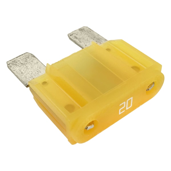 Littelfuse Fuse, Maxi Std And Smart Glow Blade, Yellow, 20A, Carded - 0MAX020.XP