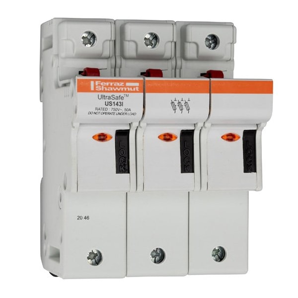 Mersen Fuse Holder, 3 Poles, 800V AC/1000V DC Volt Rating - P331144