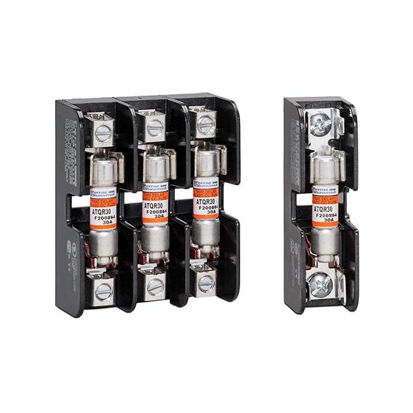 Mersen Open Fuse Block, CC UL Class, 2 Poles, 600V AC/DC Volt Rating - 30322R