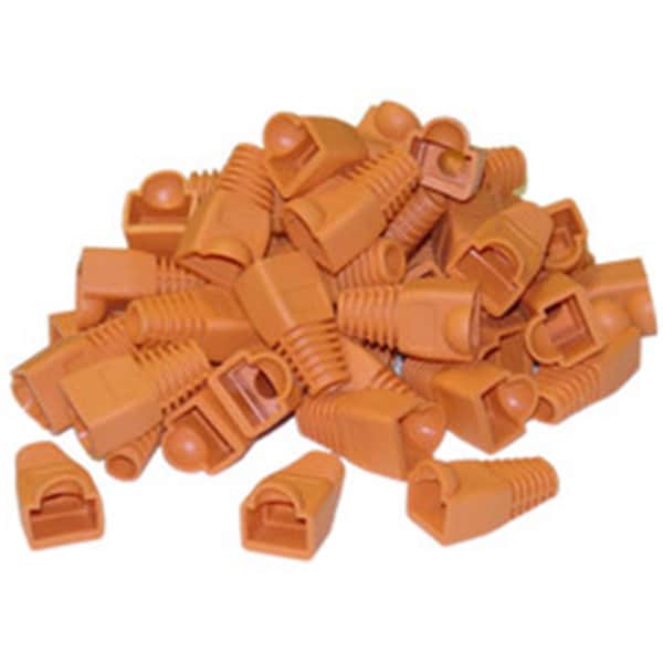 Cable Wholesale RJ45 Strain Relief Boots- Orange, 50PK - SR-8P8C-OR