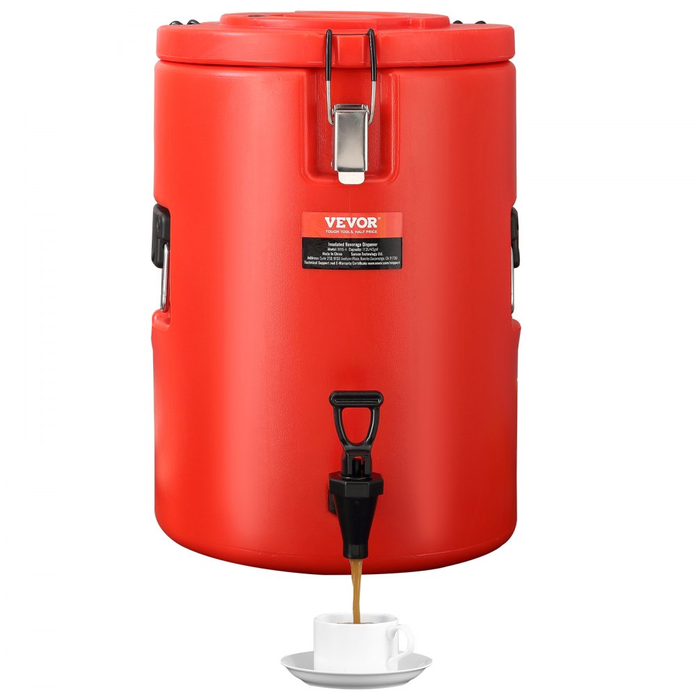 VEVOR Stainless Steel Insulated Beverage Dispenser, 4.5 Gallon 17.2 Liter, Thermal Hot and Cold Drink Server Dispenser with Spigot Handle, Food-grade for Hot Tea Coffee Water Restaurant Drink Shop - YLHLQQYX5JL0EEU4SV0