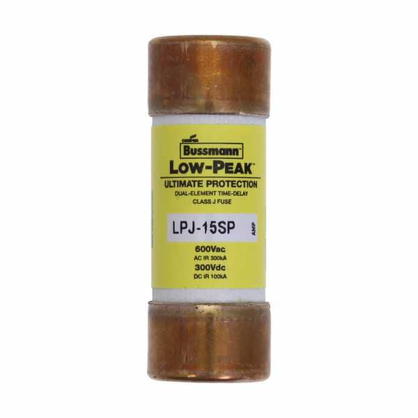 Eaton Bussmann UL Class Fuse, J Class, LPJ Series, Time-Delay, 15A, 600V AC, Non-Indicating - LPJ-15SP