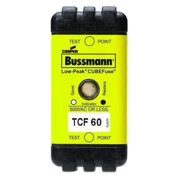 Eaton Bussmann UL Class Fuse, CF Class, TCF Series, Time-Delay, 60A, 600V AC, Indicating - TCF60
