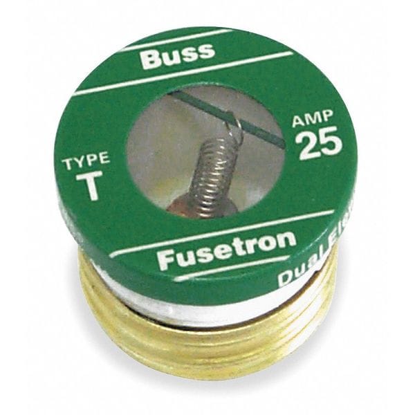 Eaton Bussmann Plug Fuse, T Series, Time-Delay, 4A, 125V AC, Indicating, 10kA at 125V AC, 4 PK - T-4