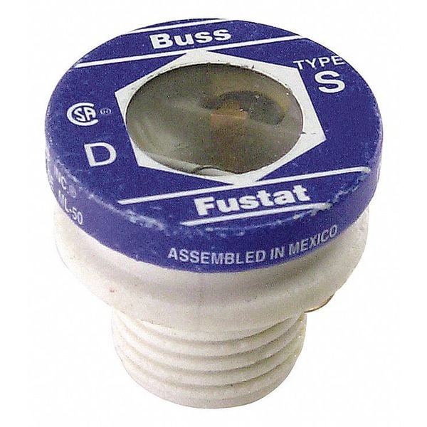 Eaton Bussmann Plug Fuse, S Series, Time-Delay, 4A, 125V AC, Indicating, 10kA at 125V AC, 4 PK - S-4