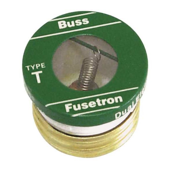 Eaton Bussmann Plug Fuse, T Series, Time-Delay, 20A, 125V AC, Indicating, 10kA at 125V AC, 4 PK - T-20