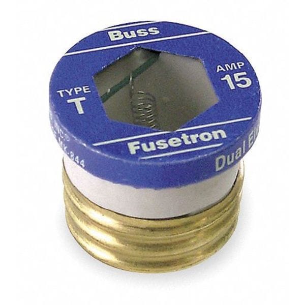 Eaton Bussmann Plug Fuse, T Series, Time-Delay, 9A, 125V AC, Indicating, 10kA at 125V AC, 4 PK - T-9
