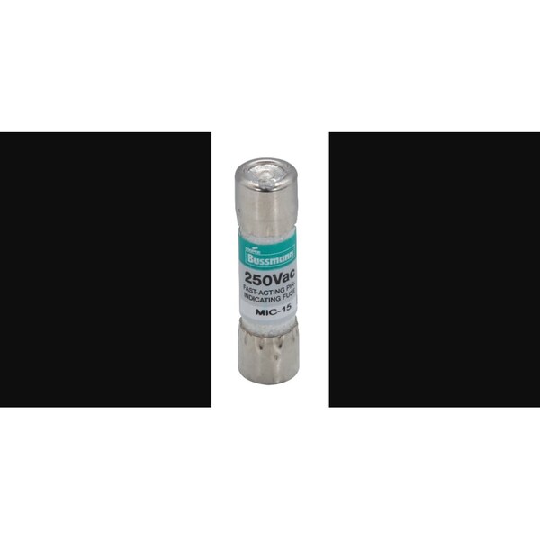Eaton Bussmann UL Class Fuse, MIC Series, Fast-Acting, 15A, 250V AC, Indicating - MIC-15