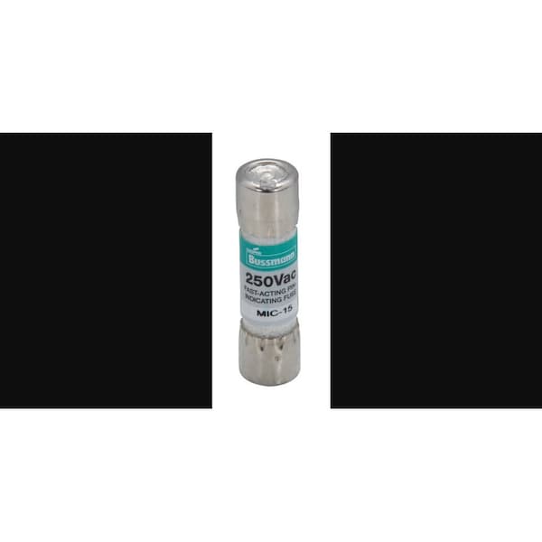 Eaton Bussmann UL Class Fuse, MIC Series, Fast-Acting, 15A, 250V AC, Indicating - MIC-15