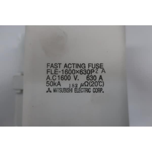 Mitsubishi UL Class Fuse, Fast-Acting, 630A, 600V AC - FLE-1600X630P