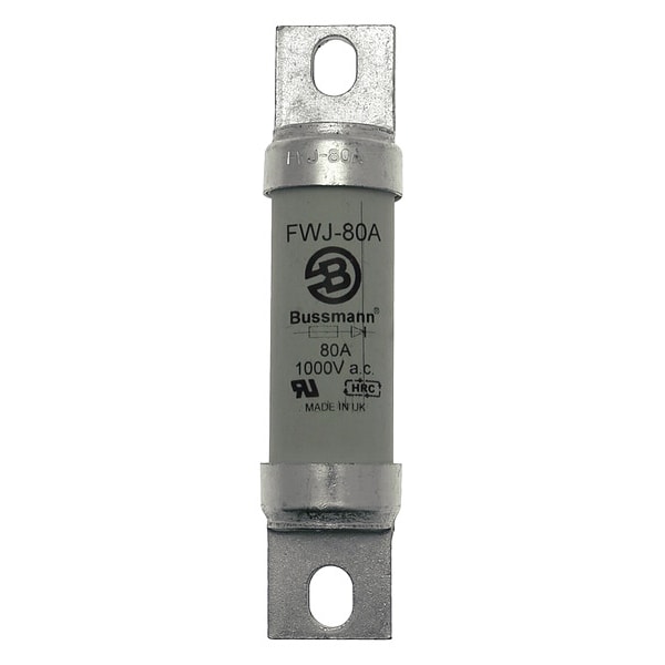Eaton Bussmann Semiconductor Fuse, FWJ Series, 80A, Fast-Acting, 1000V AC, Bolt-On - FWJ-80A