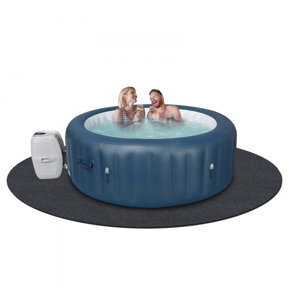 VEVOR 80 Inch Diameter Round Hot Tub Mat, Extra Large Inflatable Hot Tub Pad, Waterproof Slip-Proof Backing, Absorbent Spa Pool Ground Base Flooring Protector Mat Reusable Outdoor & Indoor - RSYGDTDYX80HC5RJAV0