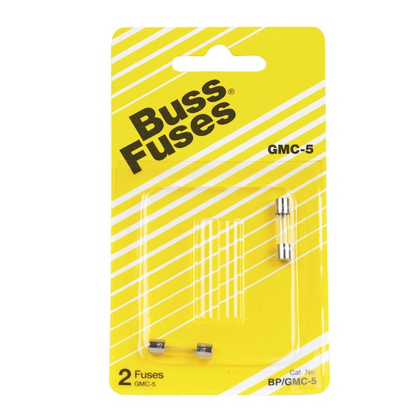 Eaton Bussmann Glass Fuse, GMC Series, Time-Delay, 5A, 125V AC, 10kA at 125V AC - BP/GMC-5