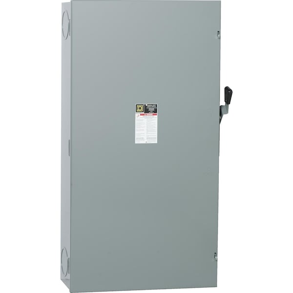 Interruptor de seguridad Square D, tipo general, fusible, 400A, 120/240 VCA, 3 polos, 125 hp, neutro sólido, NEMA 1 - CD325N