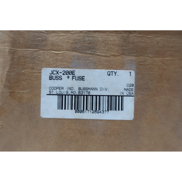Eaton Bussmann Medium-Voltage Fuse, JCX Series, 200A, Fast-Acting, 2750V AC - JCX-200E