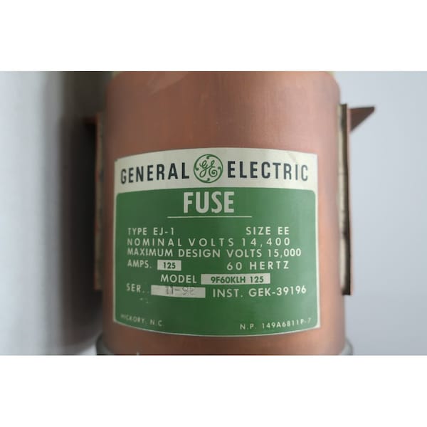 Ge Medium-Voltage Fuse, EJ-1 Series, 125A, Fast-Acting, 15000V AC - EJ-1 AF60KLH125