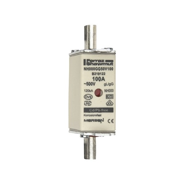 Mersen Fuse Link, B21 Series, 100A, Time-Delay, 500V AC, Square - B219122