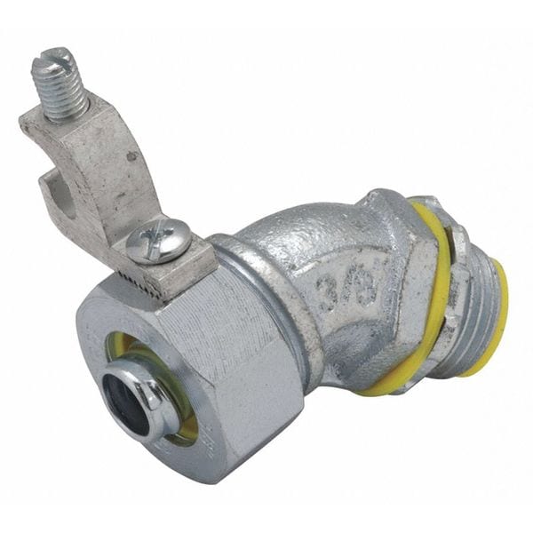 Raco Liquidtight Conn, Grnd Lug, 45 deg., 1-1/4" - 3565-3