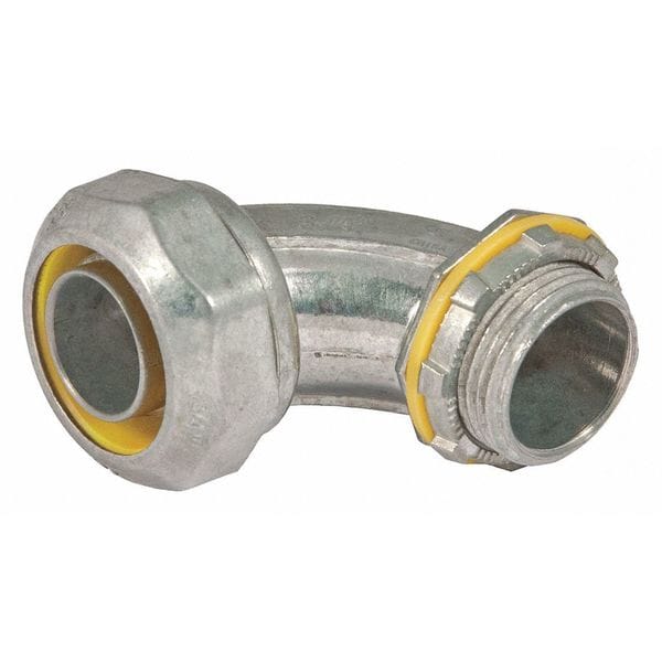 Raco Liquidtight Connector, 90 deg., 1", Dc Zinc - 3424DC