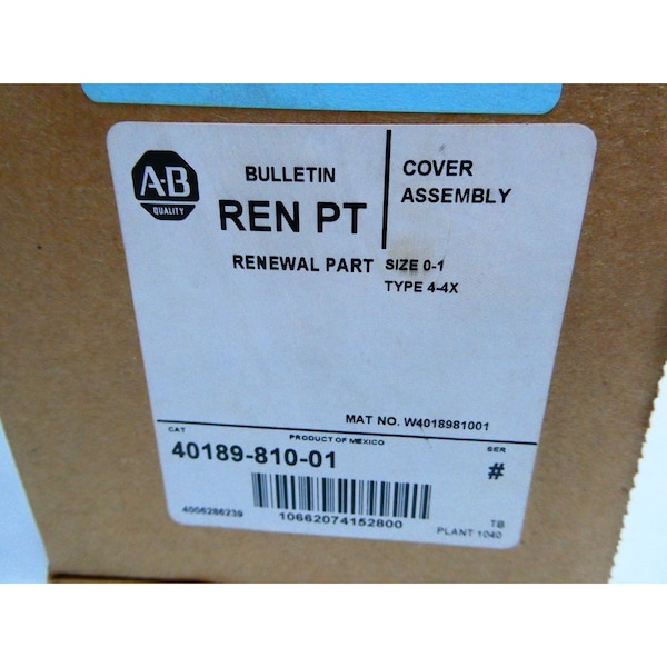 Ensamblaje de Cubierta de Interruptor Allen Bradley Piezas de Interruptor y Accesorio - 40189-810-01