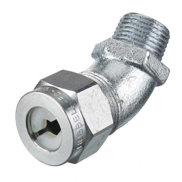 Hubbell Wiring Device-Kellems Cord Connector, 1/2 in., 45, White - VHC1022ZP
