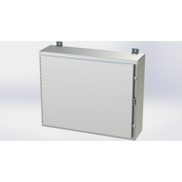 Saginaw Control & Engineering 316 Stainless Steel Electrical Enclosures, 24 in H, 8 in D, 30 in W, NEMA 4X, Hinged - SCE-24H3008SS6LP