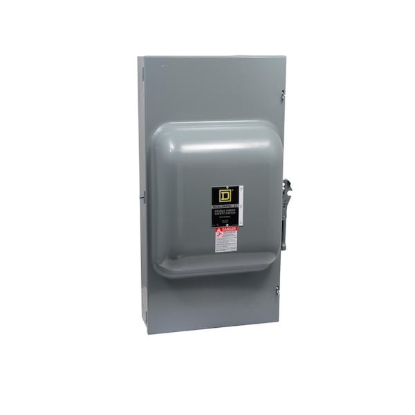 Interruptor de seguridad Square D, de doble tiro, no fusible, 200A, 240V, 2 polos, 15hp, NEMA 1 - 82254N.