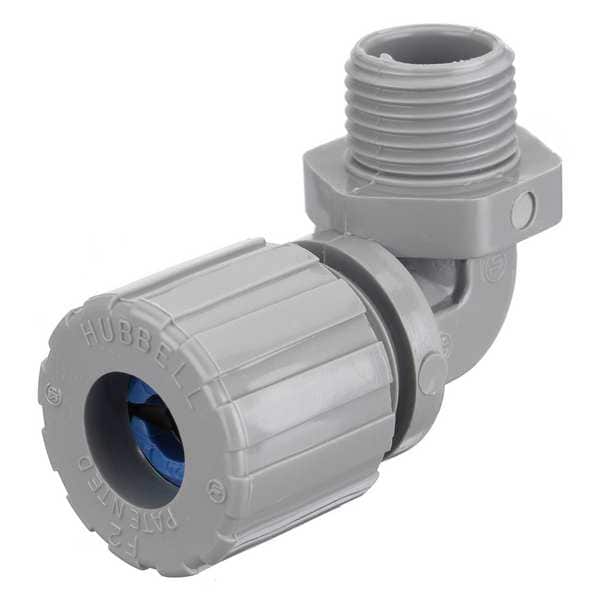 Hubbell Wiring Device-Kellems Liquid Tight Connector, 3/4in, 90 deg, Blue - NHC1035CR