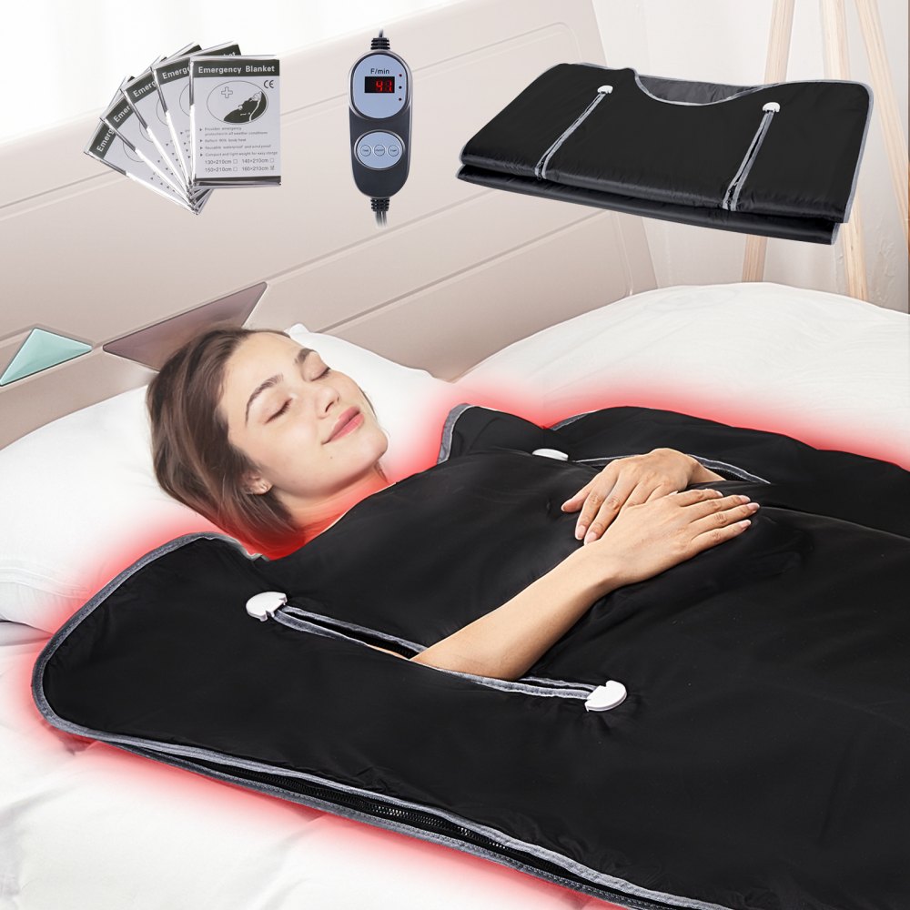 VEVOR Sauna Blanket for Detoxification, Portable Far Infrared Sauna for Home, Oxford Sauna Bag w/ Arm Holes & Carbon Fiber Heating, 1-6 Level Adjustable Temp 95-176℉, 5-60 Minutes Timer, 71 x 31 in - HWSNTNJB3171TLJS8V1