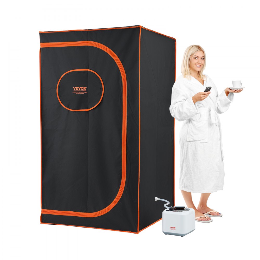 VEVOR Portable Steam Sauna Tent Full Size, 1000W Personal Sauna Blanket Kit for Home Spa, Detoxify & Soothing Heated Body Therapy, Time & Temperature Remote Control With Floor  Mat - ZQBXSSN1000WMZKJRV1