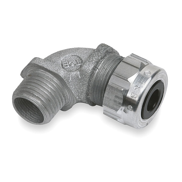 Abb Liquid Tight Connector, 1/2in., 90 deg, Slv - 4961AL