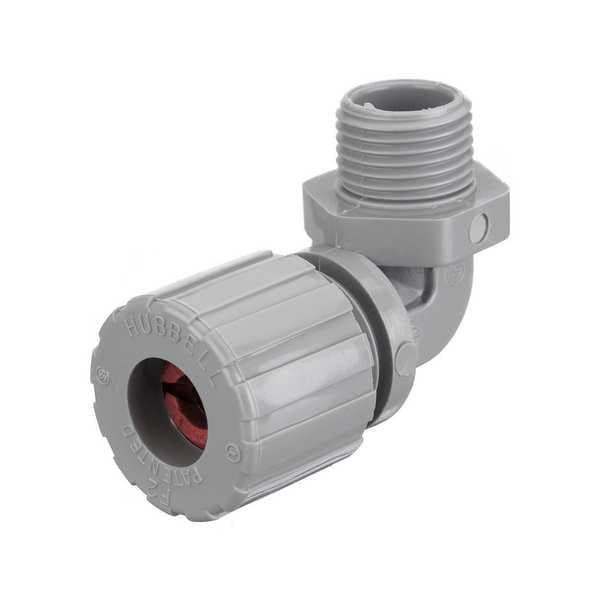 Hubbell Wiring Device-Kellems Liquid Tight Connector, 1/2in., 90 deg, Red - NHC1021CR