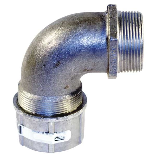 Hubbell Wiring Device-Kellems Liquid Tight Connector, 1-1/2 in., 90 deg - NHC1059