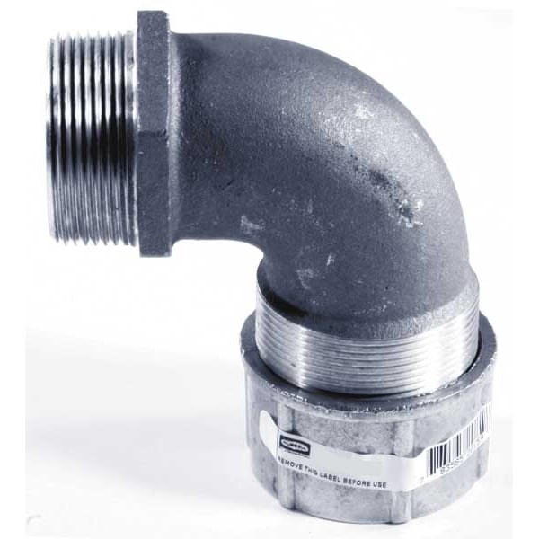 Hubbell Wiring Device-Kellems Liquid Tight Connector, 1in., 90 deg, Brown - NHC1040