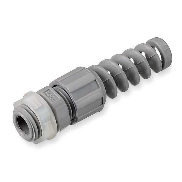Hubbell Wiring Device-Kellems Liquid Tight Connector, 1/2in, Spiral, Gray - HJ1040G