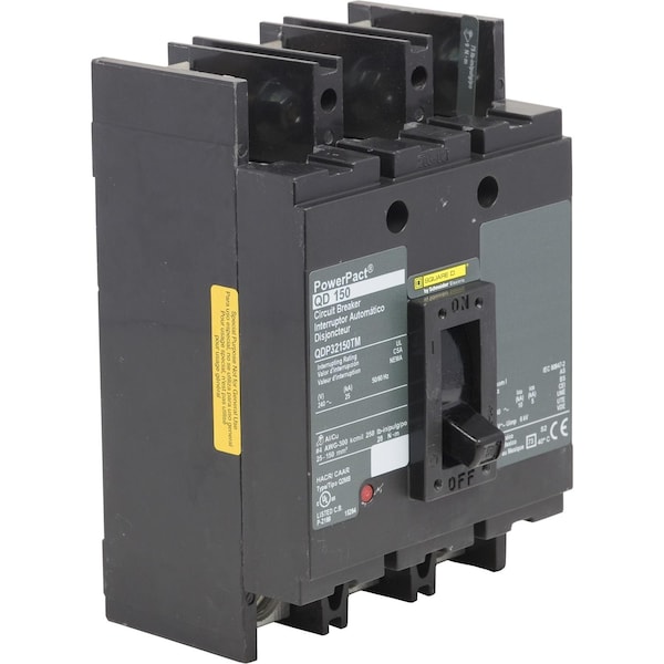 Square D Molded Case Circuit Breaker, QDP Series, 175A, 3 Pole, 240V AC, 25kA at 240V AC - QDP32175TM