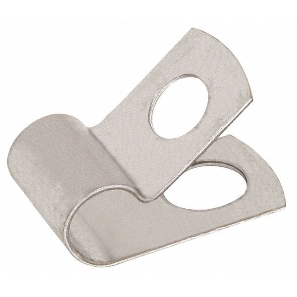 Zoro Select Cable Clamp, Steel, Natural, 50 PK - CO0409Z1