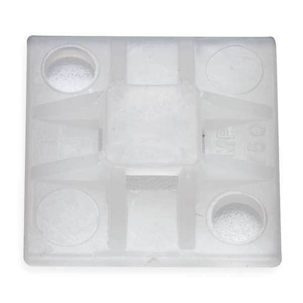 Ty-Rap Cable Tie Mounting Pad, 4-Way, Natrl, PK100 - MPNY-750-9-C