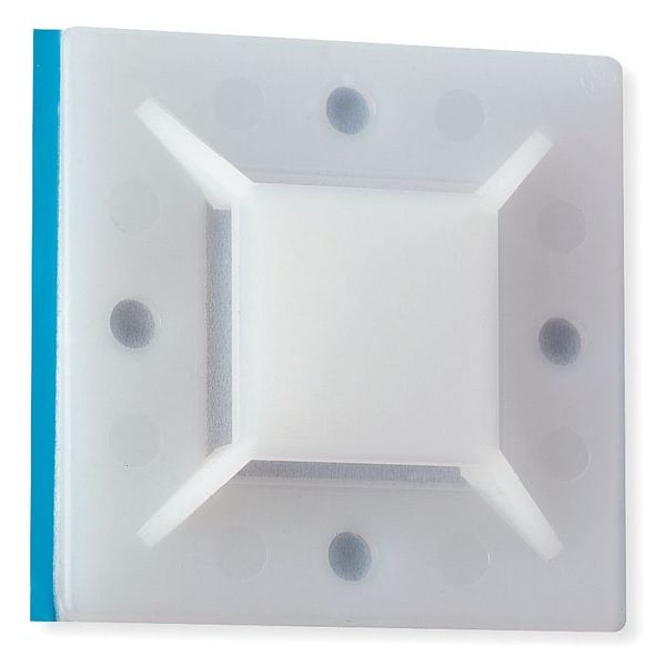 Ty-Rap Cable Tie Mounting Pad, 4-Way, Naturl, PK25 - TC368A